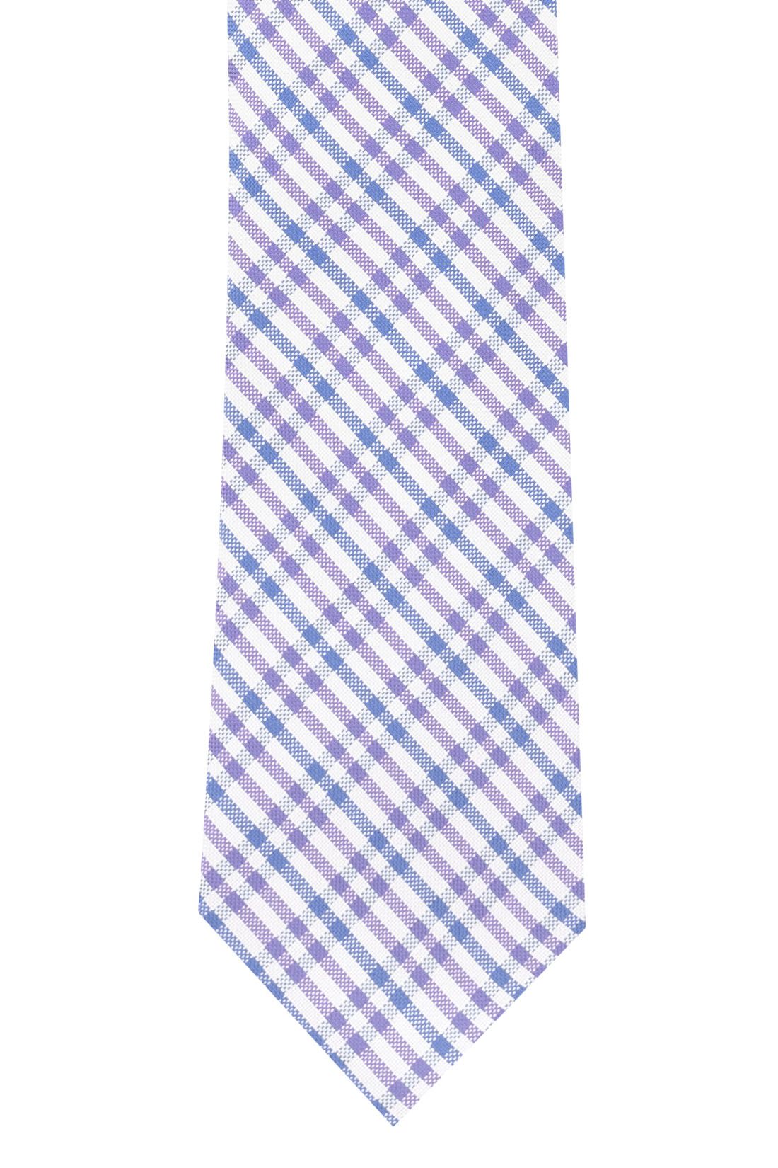 Purple Checkered Silk Necktie for Men