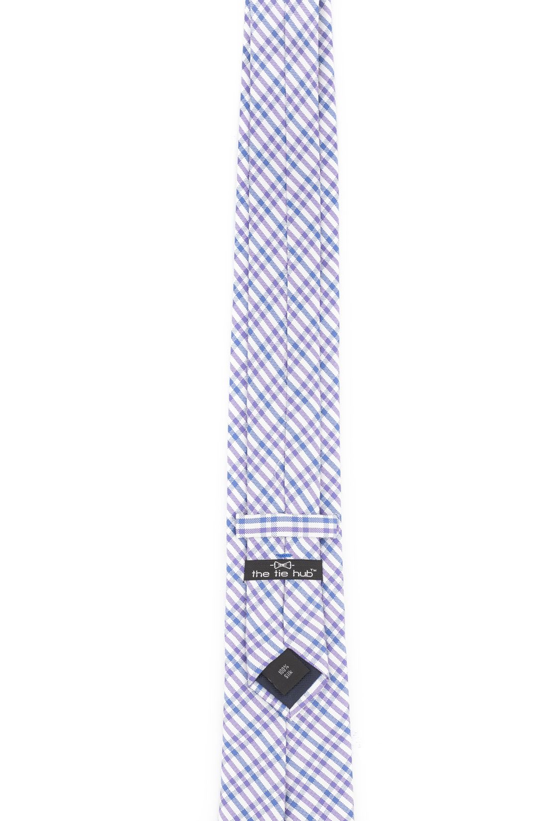 Purple Checkered Silk Necktie for Men