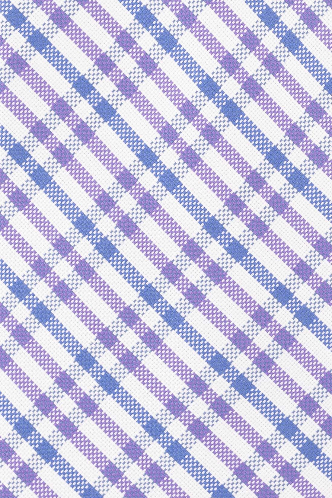 Purple Checkered Silk Necktie for Men