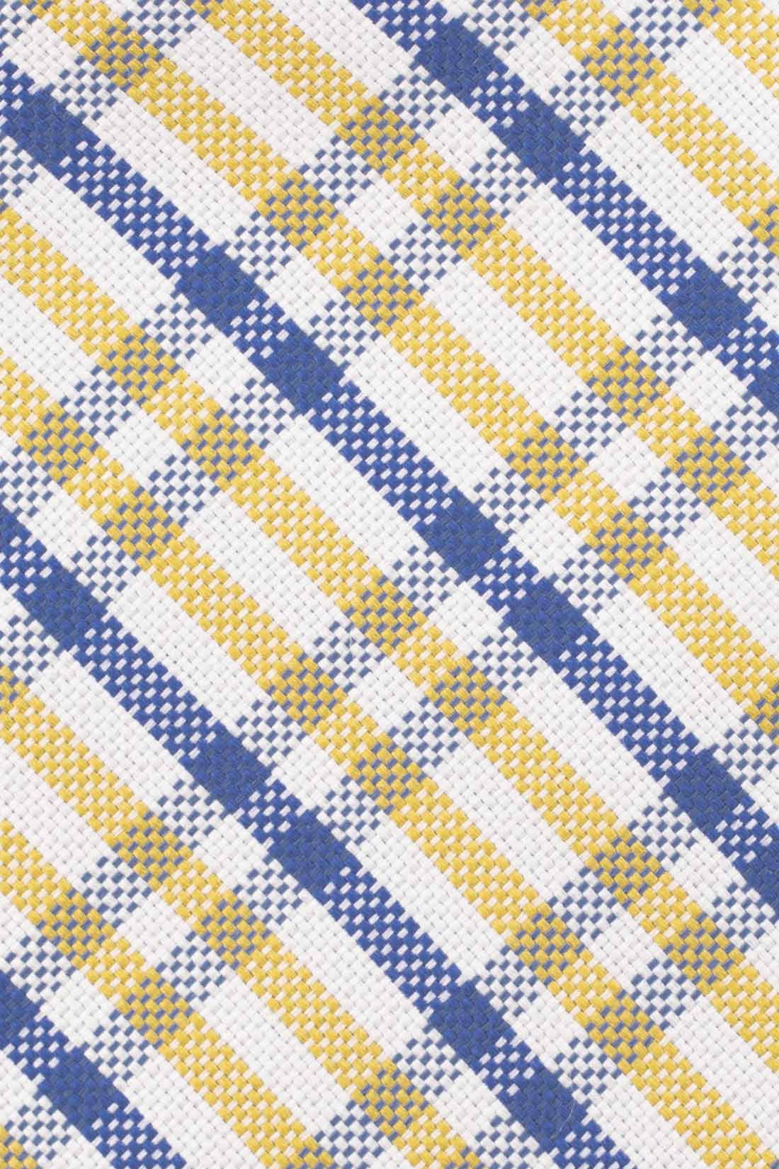 Yellow Checkered Silk Necktie for Men