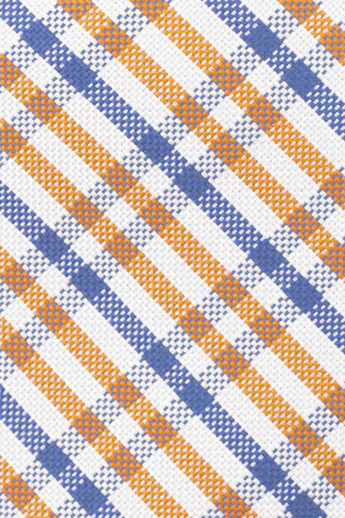 Orange Checkered Silk Necktie for Men