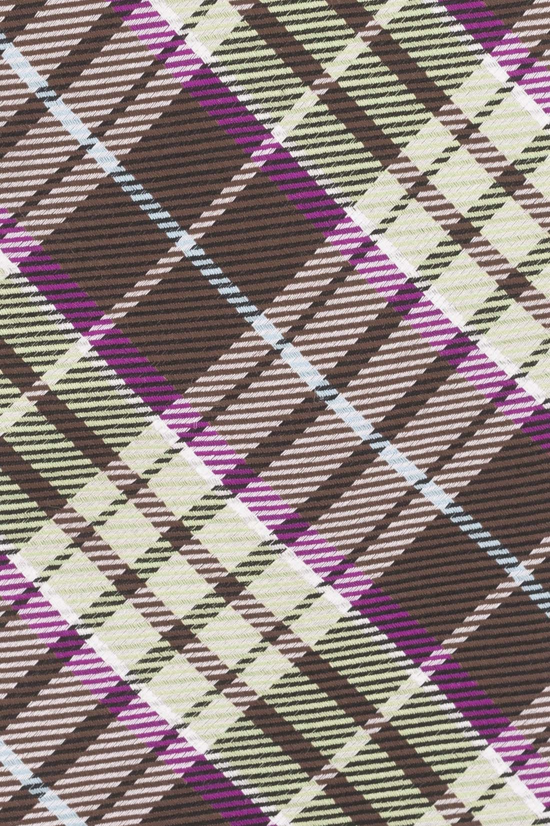 Green Checkered Silk Necktie for Men