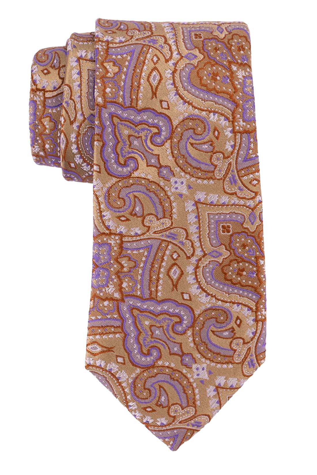 Yellow Paisley Silk Necktie for Men
