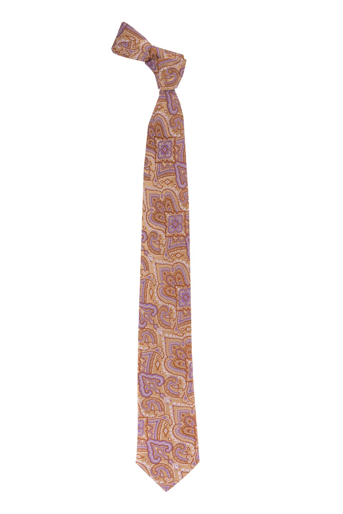 Yellow Paisley Silk Necktie for Men