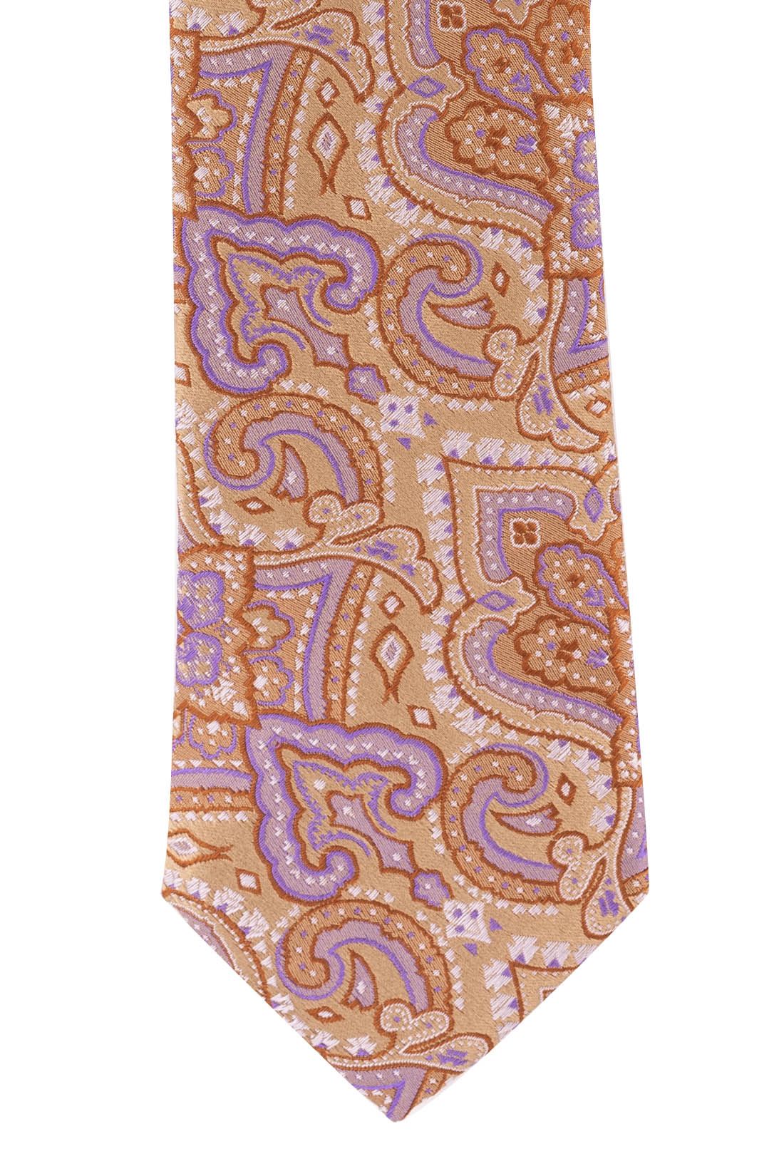 Yellow Paisley Silk Necktie for Men