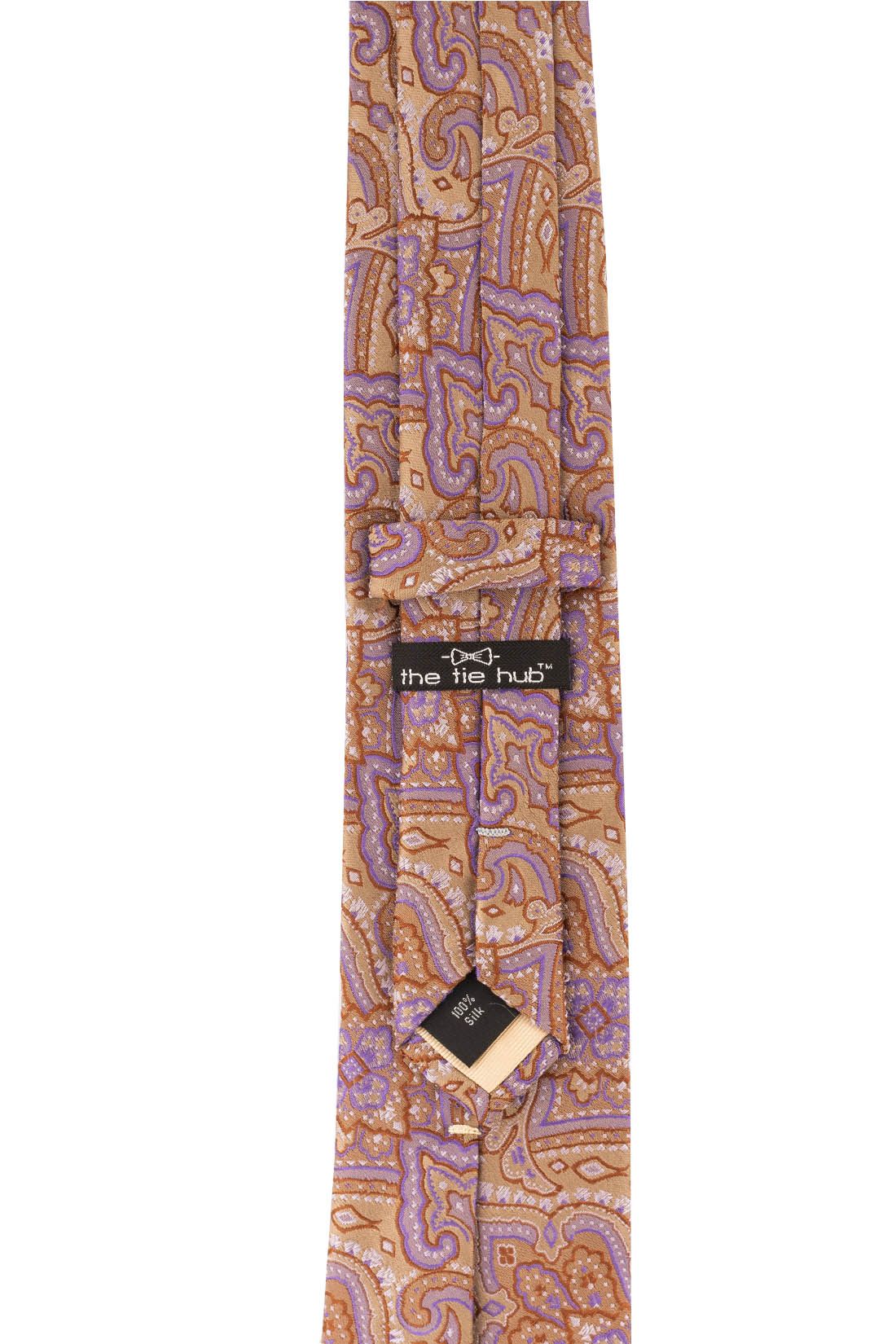 Yellow Paisley Silk Necktie for Men