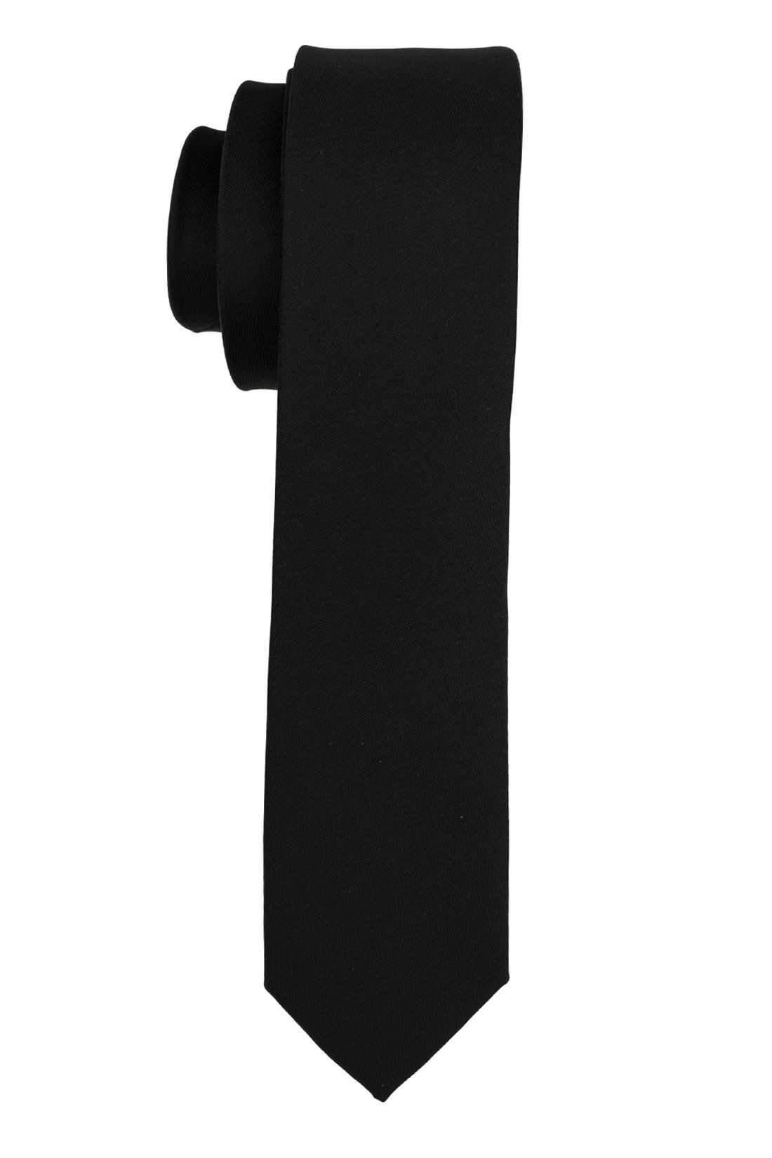 Black Solid Microfiber Necktie for Men