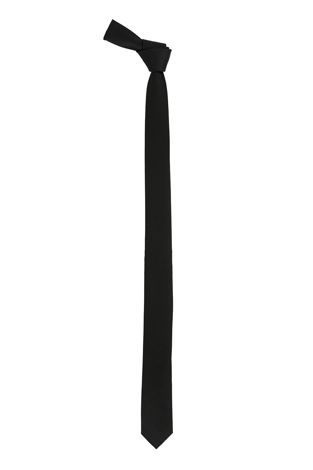 Black Solid Microfiber Necktie for Men