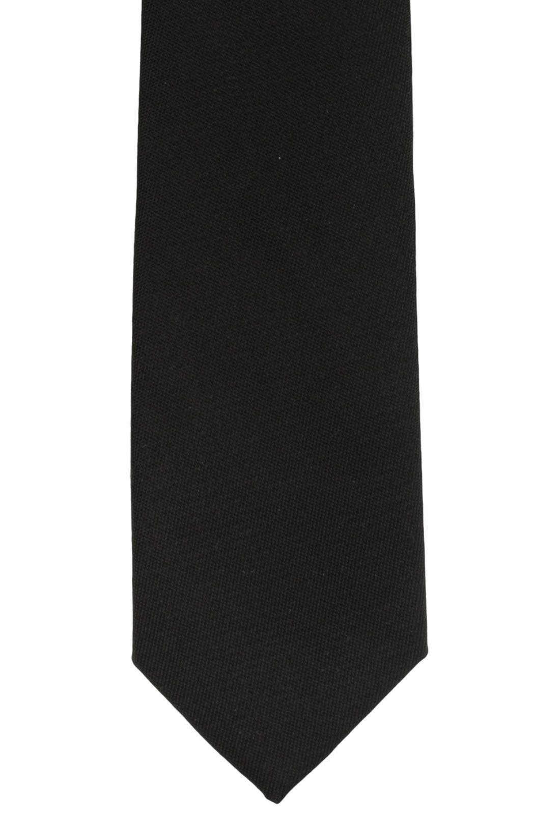 Black Solid Microfiber Necktie for Men