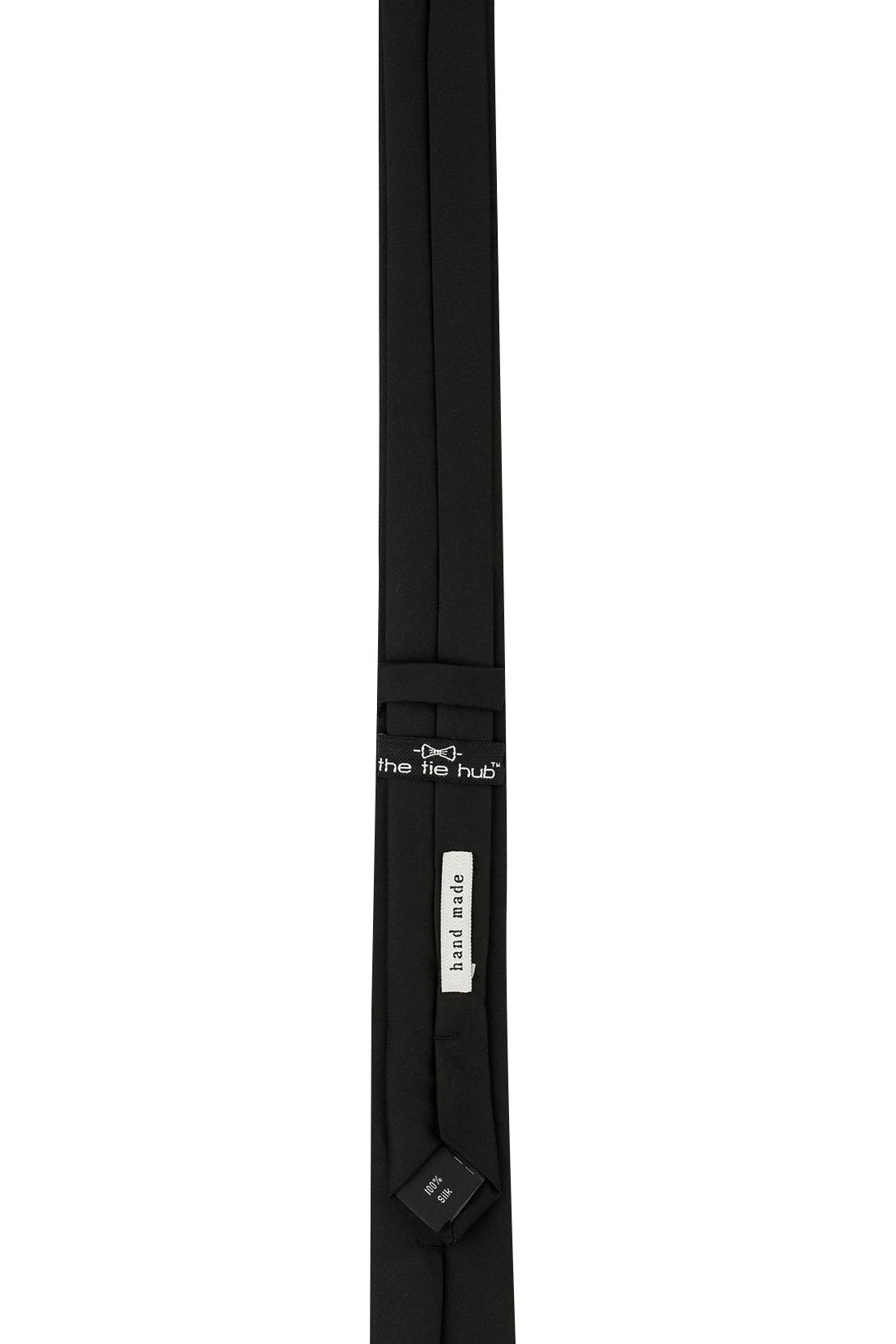 Black Solid Microfiber Necktie for Men