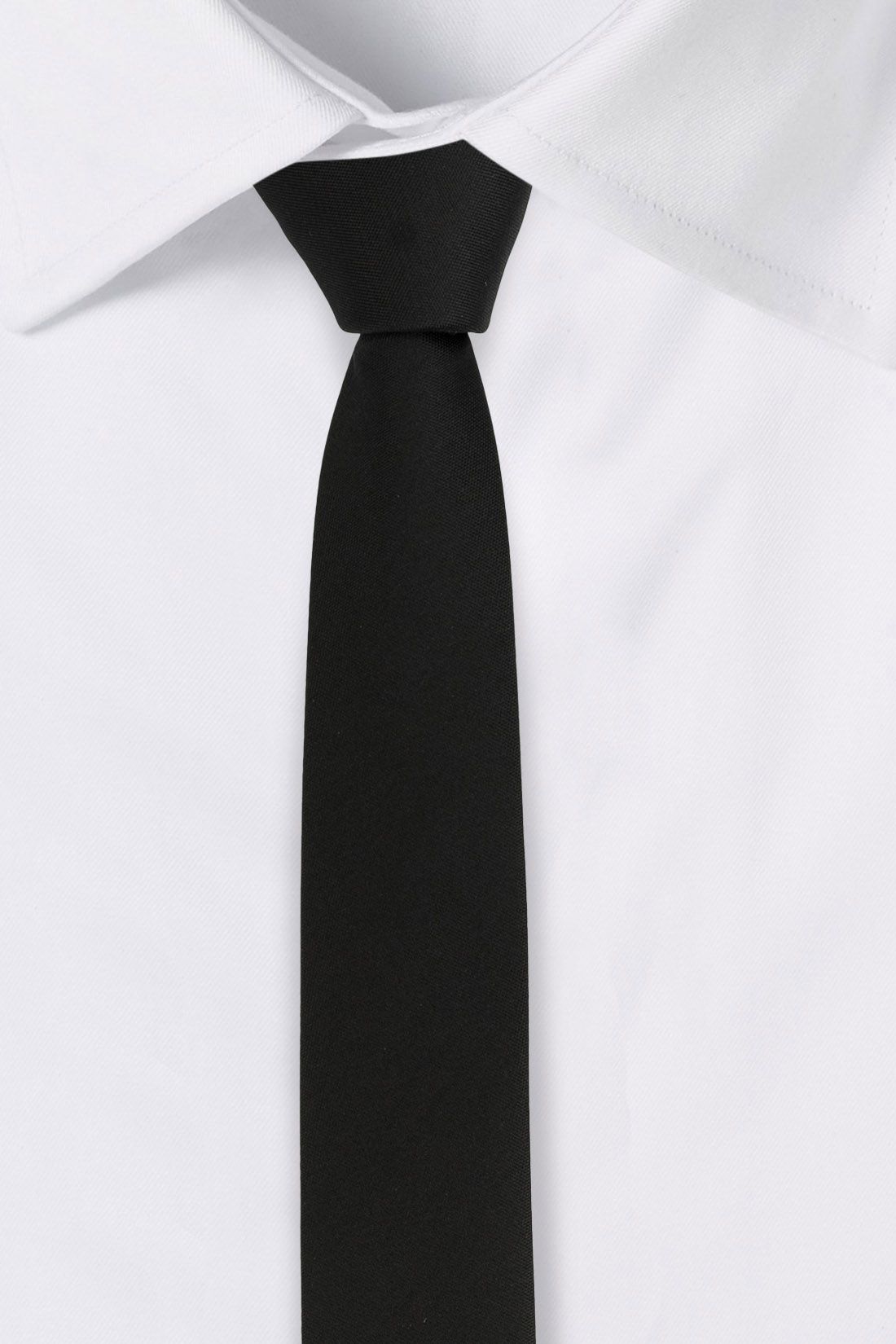 Black Solid Microfiber Necktie for Men