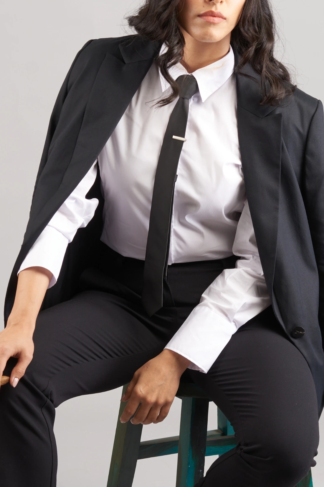 Black Solid Microfiber Necktie for Men