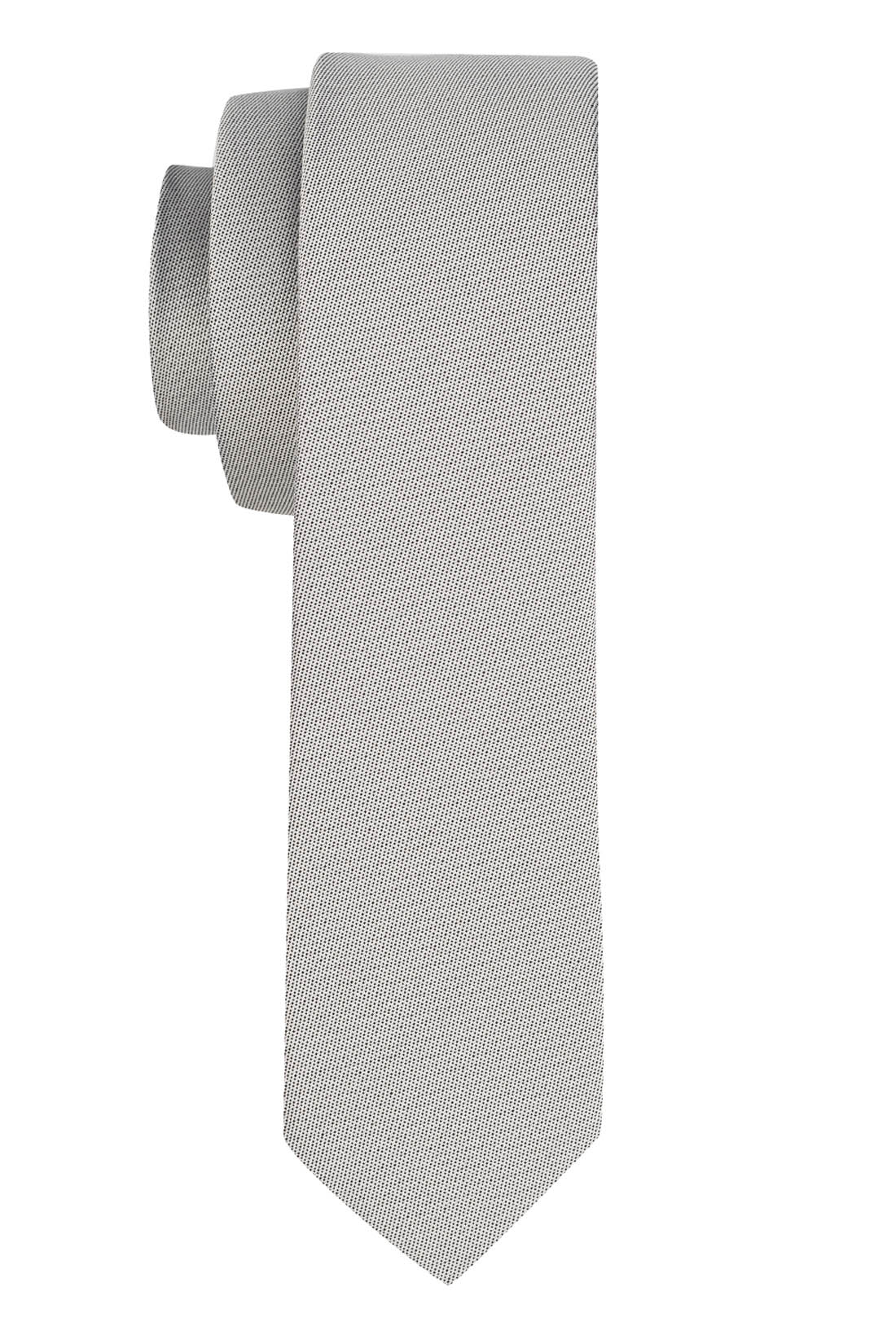 Grey Solid Microfiber Necktie for Men