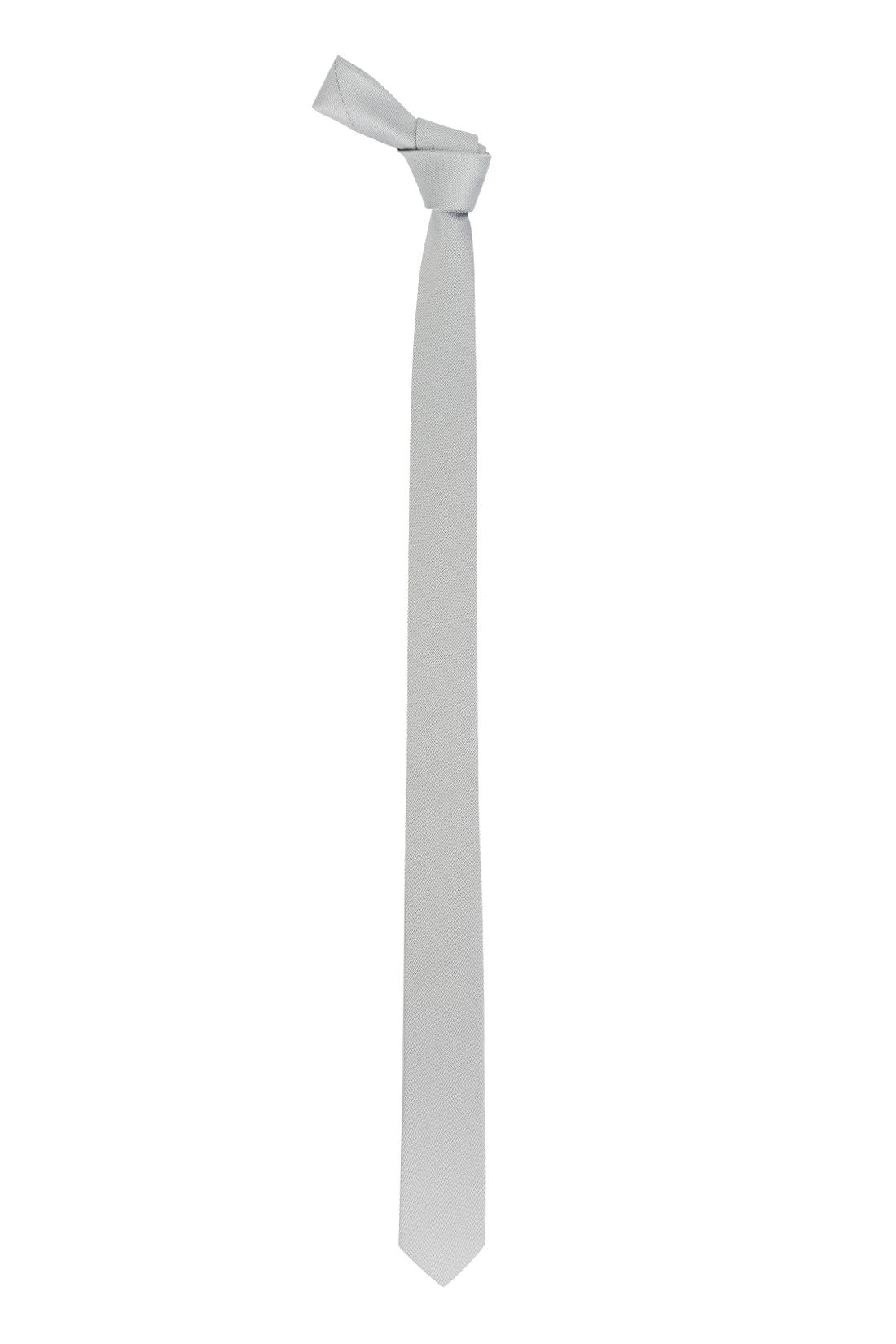 Grey Solid Microfiber Necktie for Men