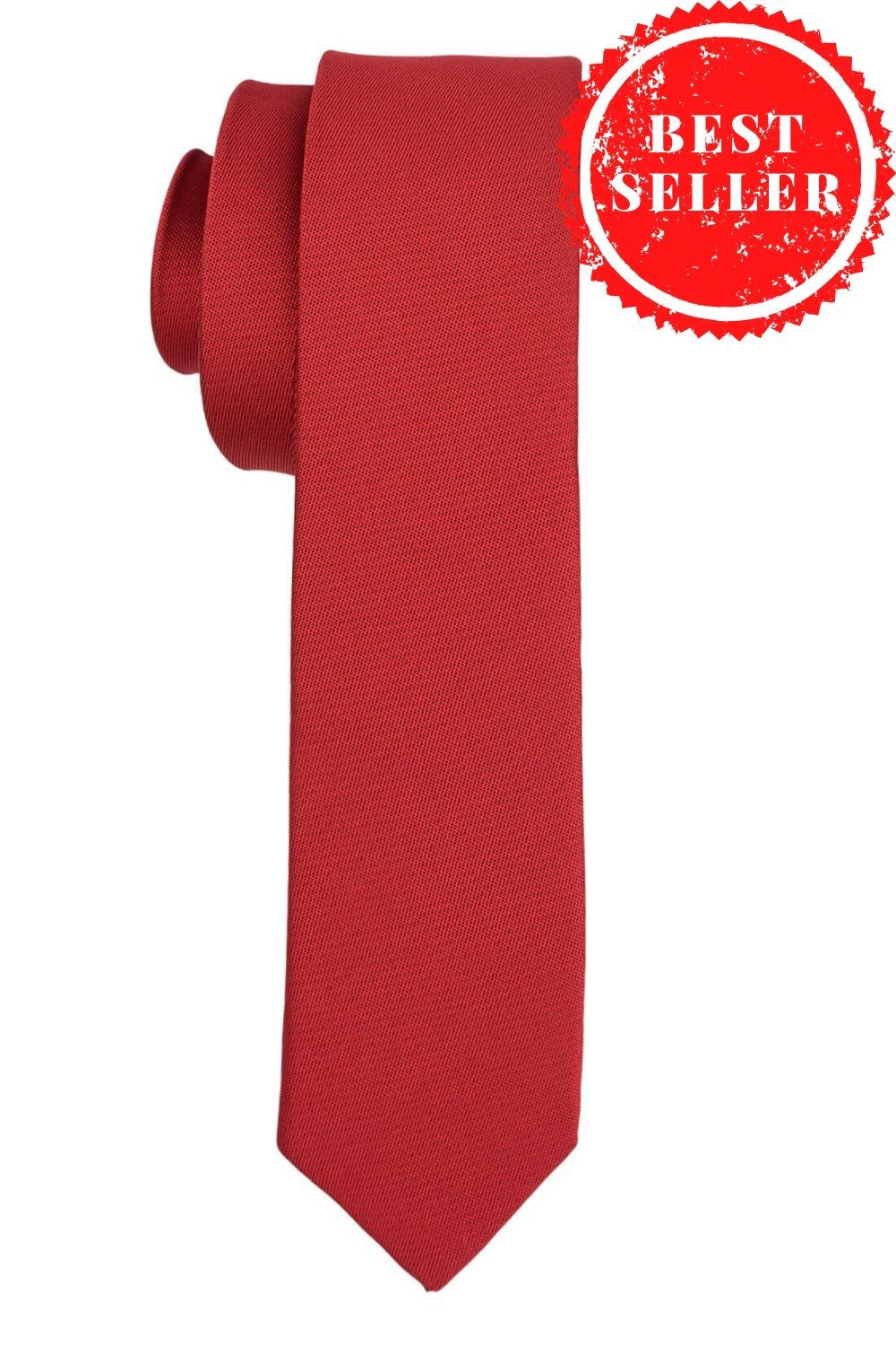 Red Solid Microfiber Necktie for Men