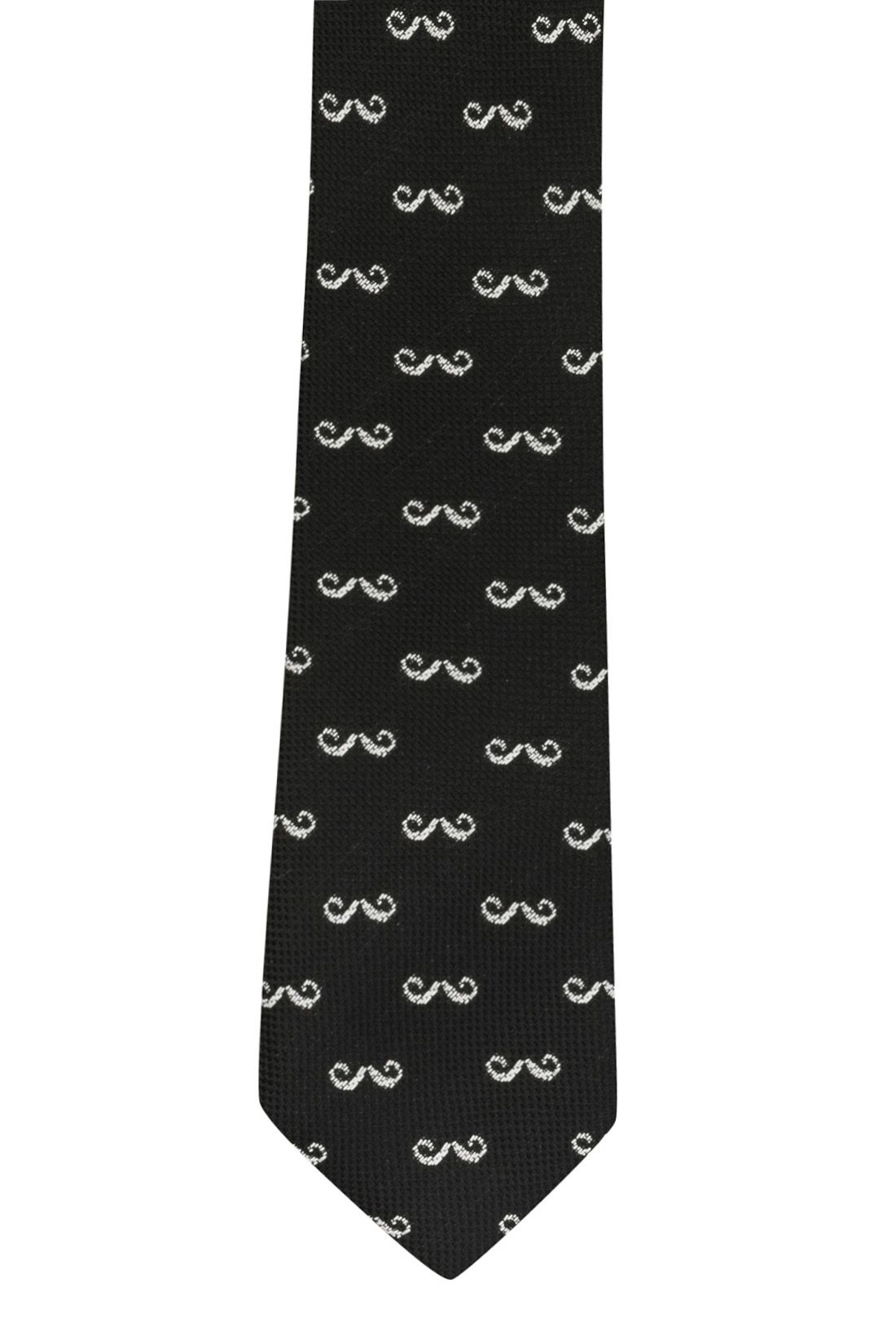 Black Conversational Microfiber Necktie for Men