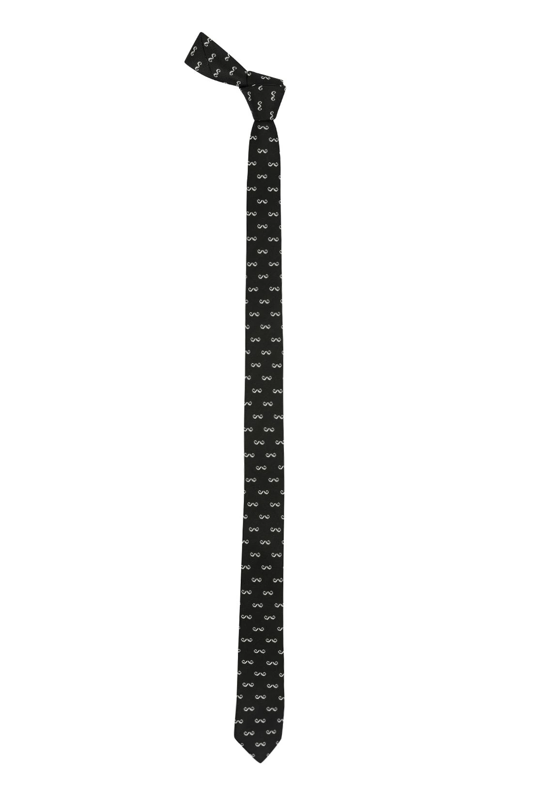 Black Conversational Microfiber Necktie for Men