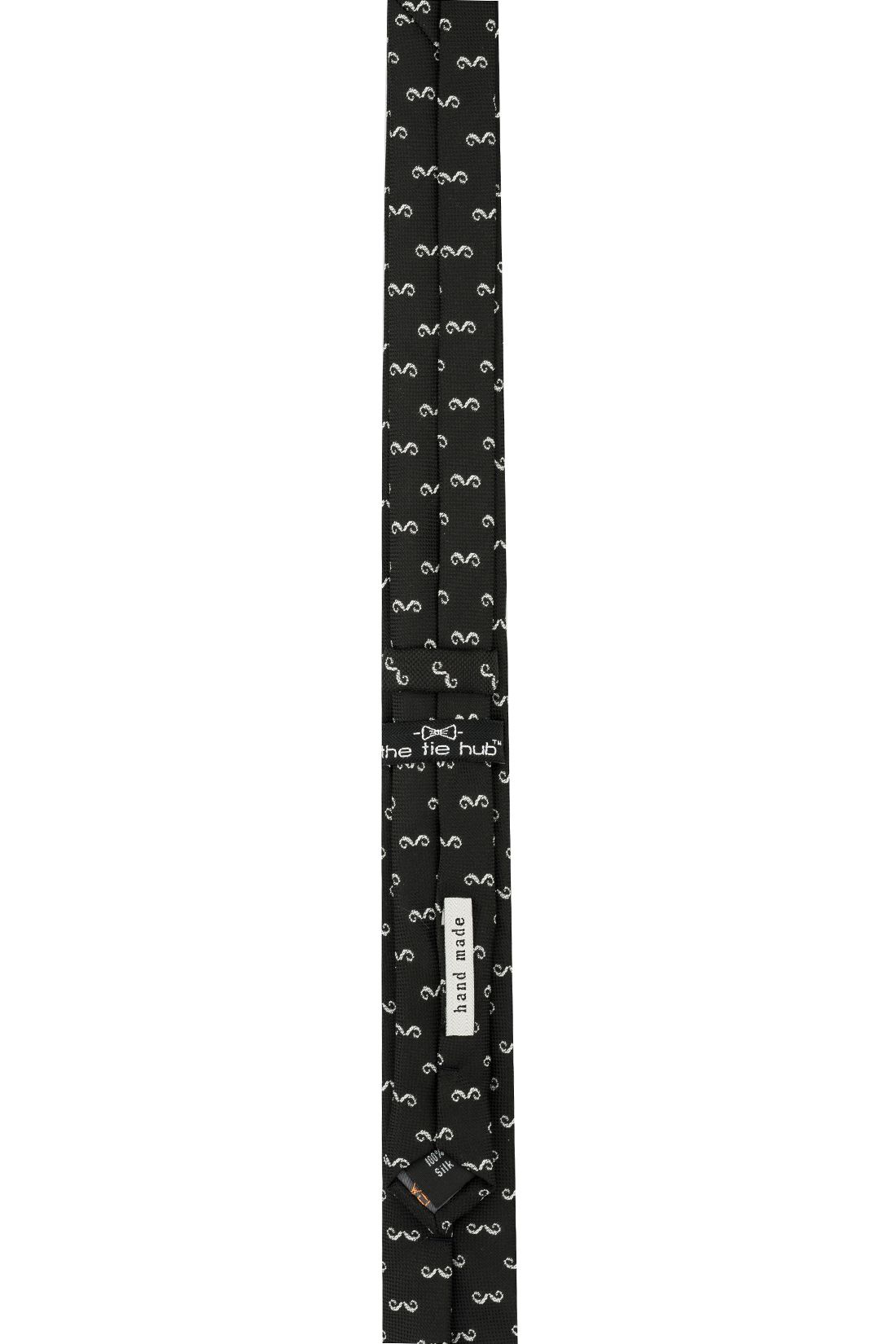 Black Conversational Microfiber Necktie for Men
