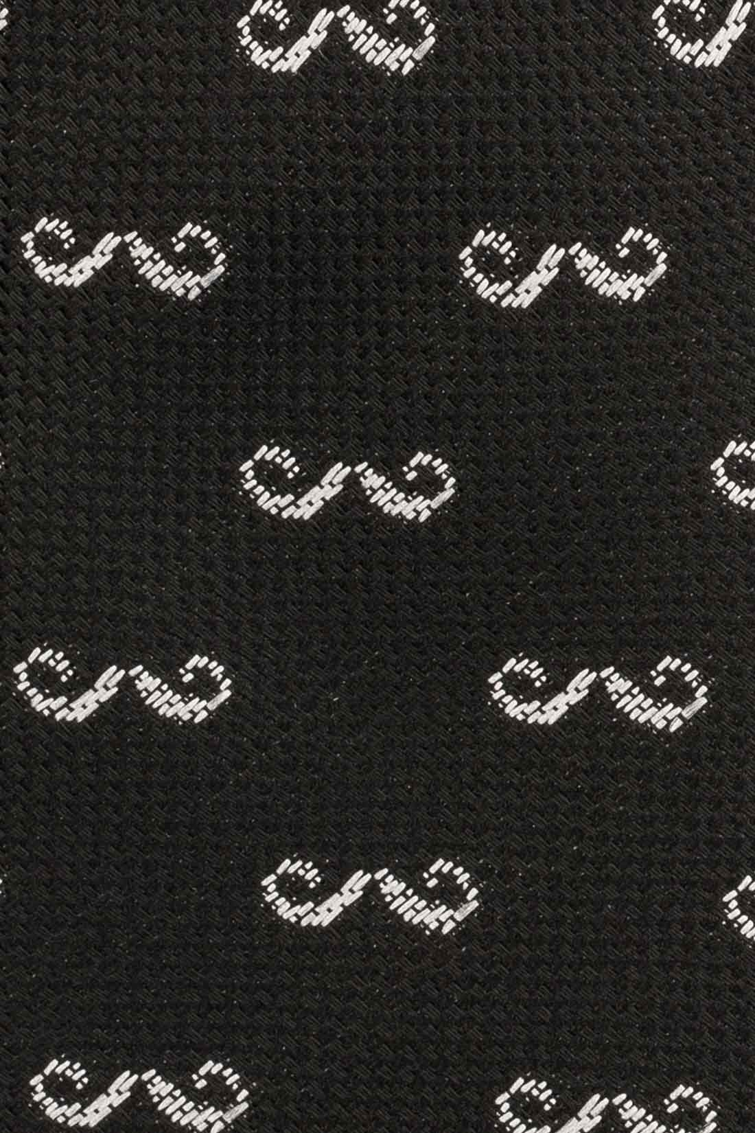 Black Conversational Microfiber Necktie for Men