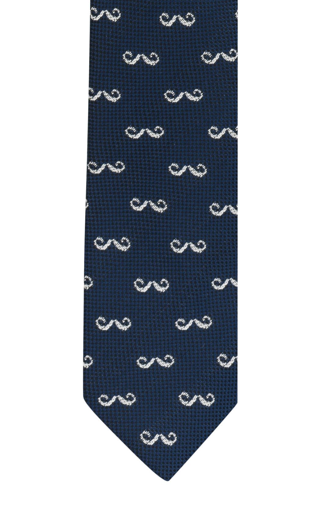 Blue Conversational Microfiber Necktie for Men