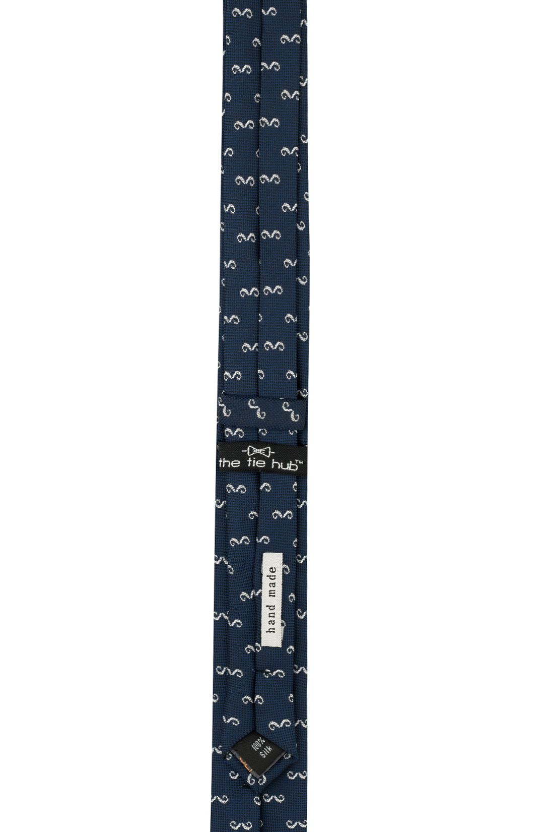 Blue Conversational Microfiber Necktie for Men
