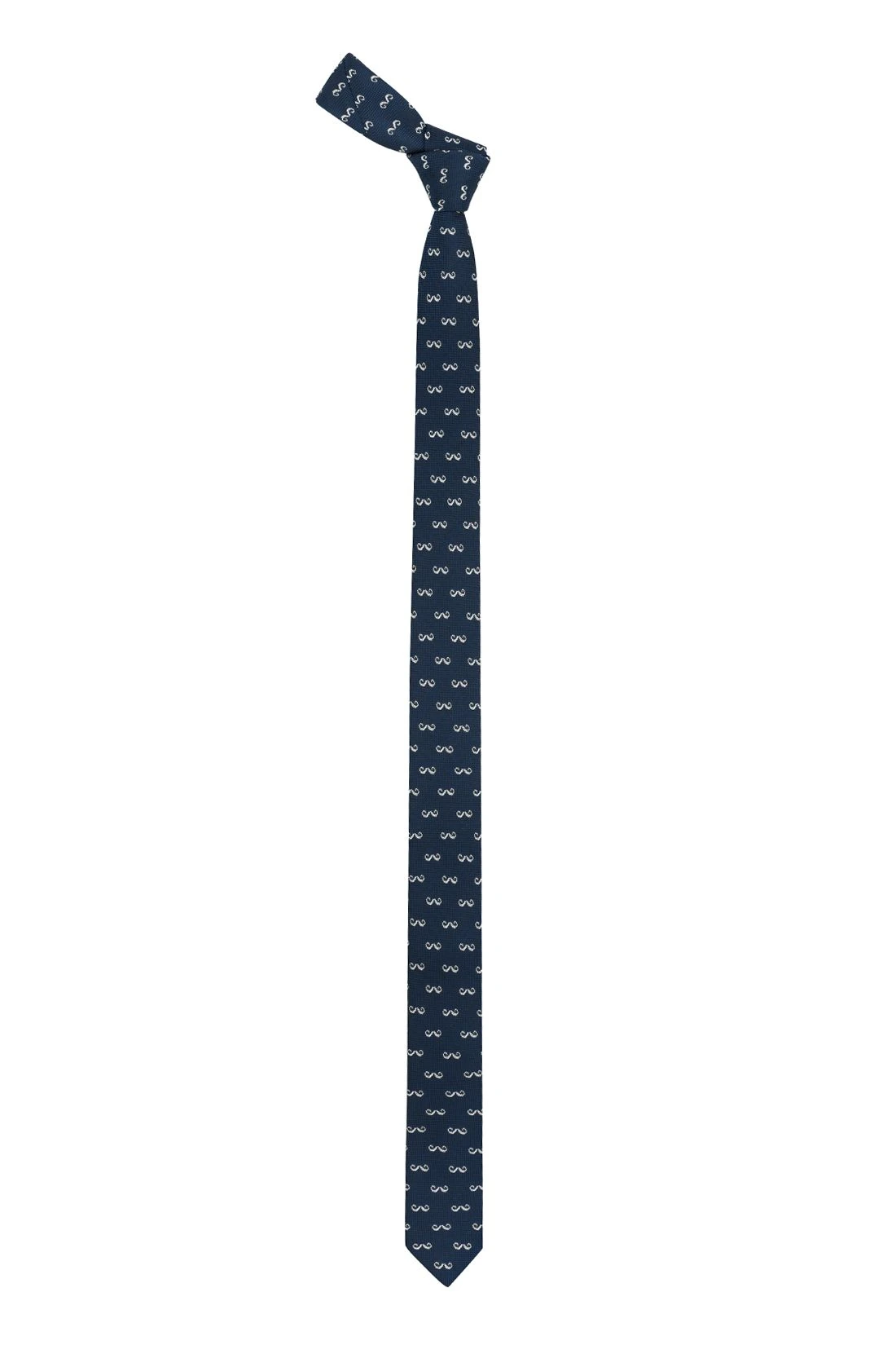 Blue Conversational Microfiber Necktie for Men