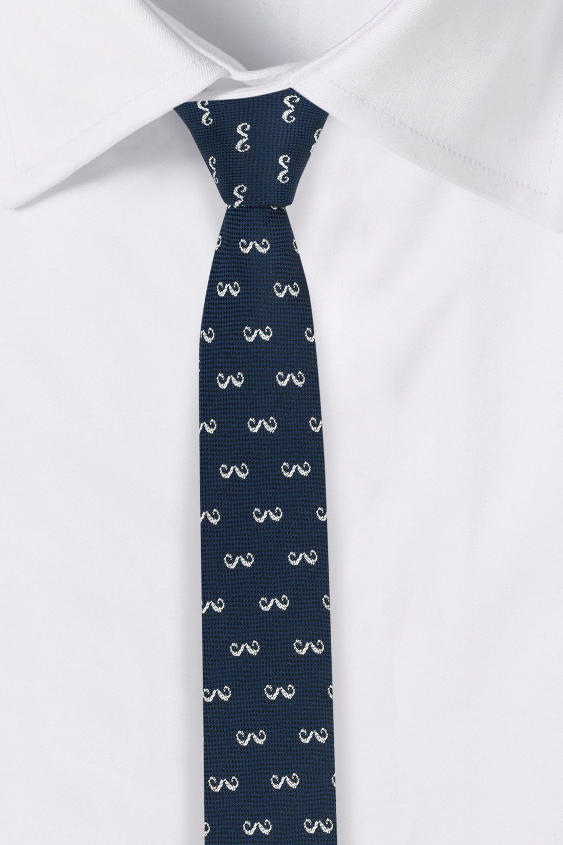 Blue Conversational Microfiber Necktie for Men