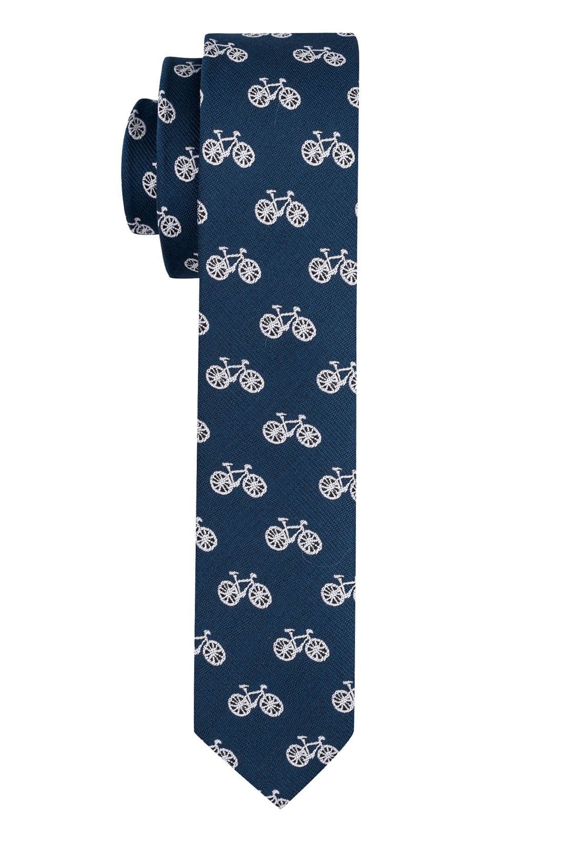 Blue Conversational Microfiber Necktie for Men