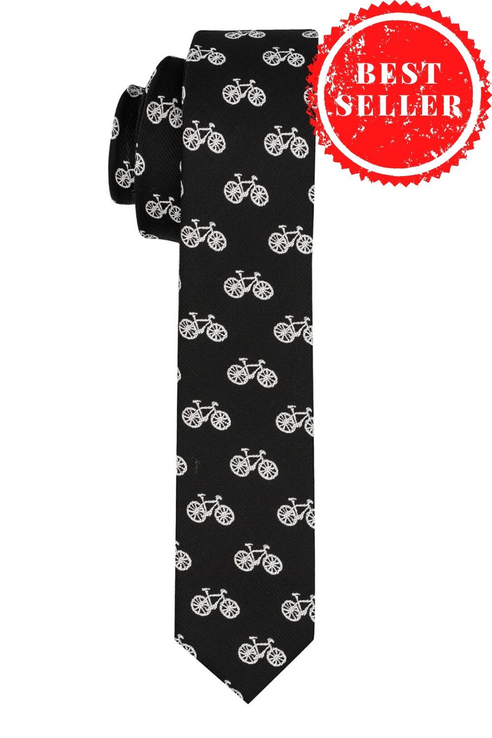 Black Conversational Microfiber Necktie for Men