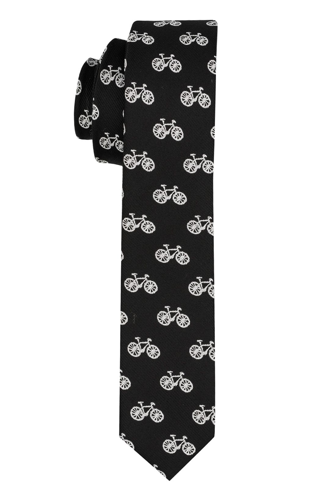 Black Conversational Microfiber Necktie for Men
