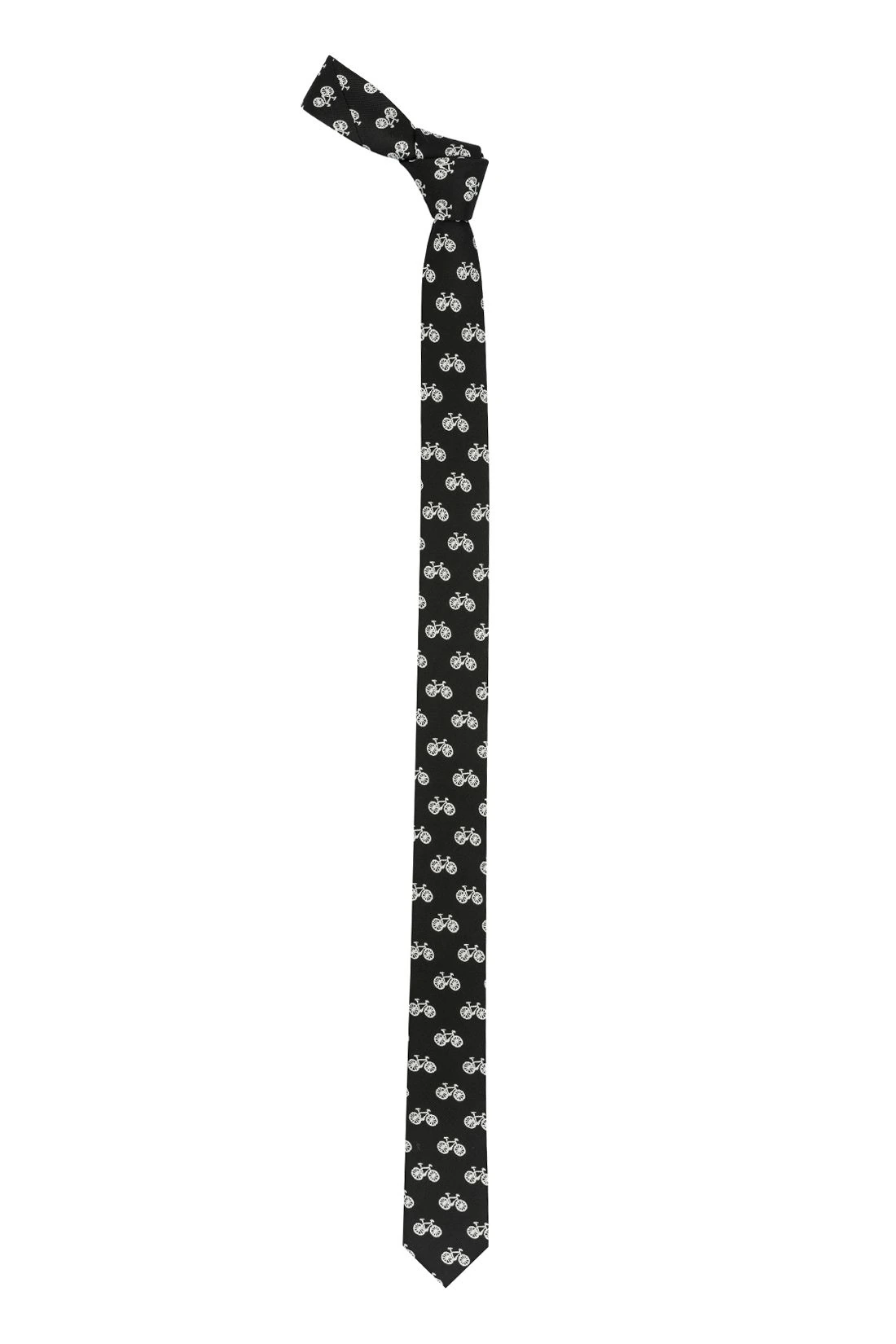 Black Conversational Microfiber Necktie for Men