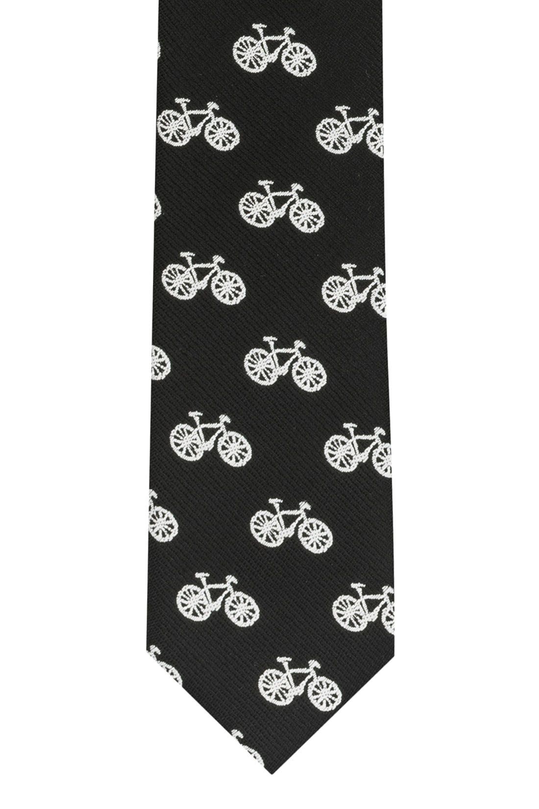 Black Conversational Microfiber Necktie for Men