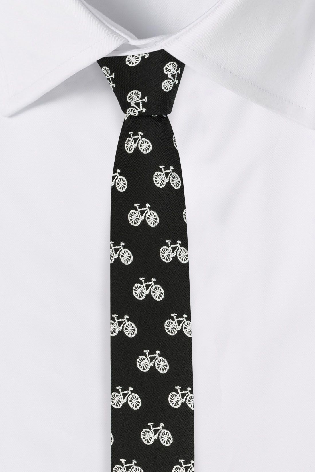 Black Conversational Microfiber Necktie for Men