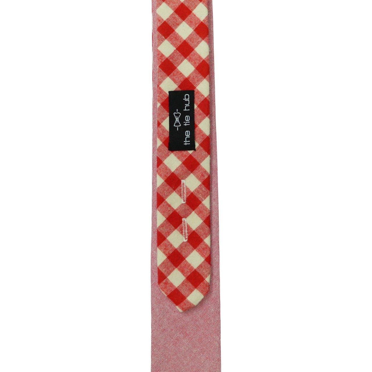 Red Checks Cotton Necktie for Men