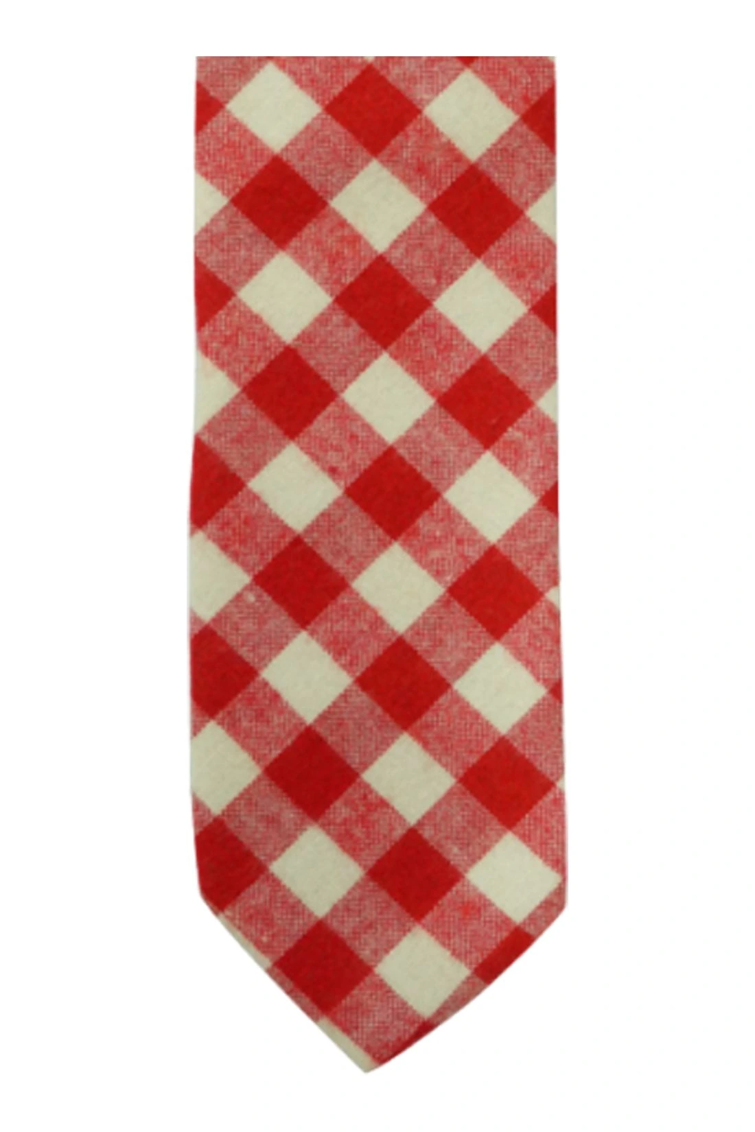 Red Checks Cotton Necktie for Men