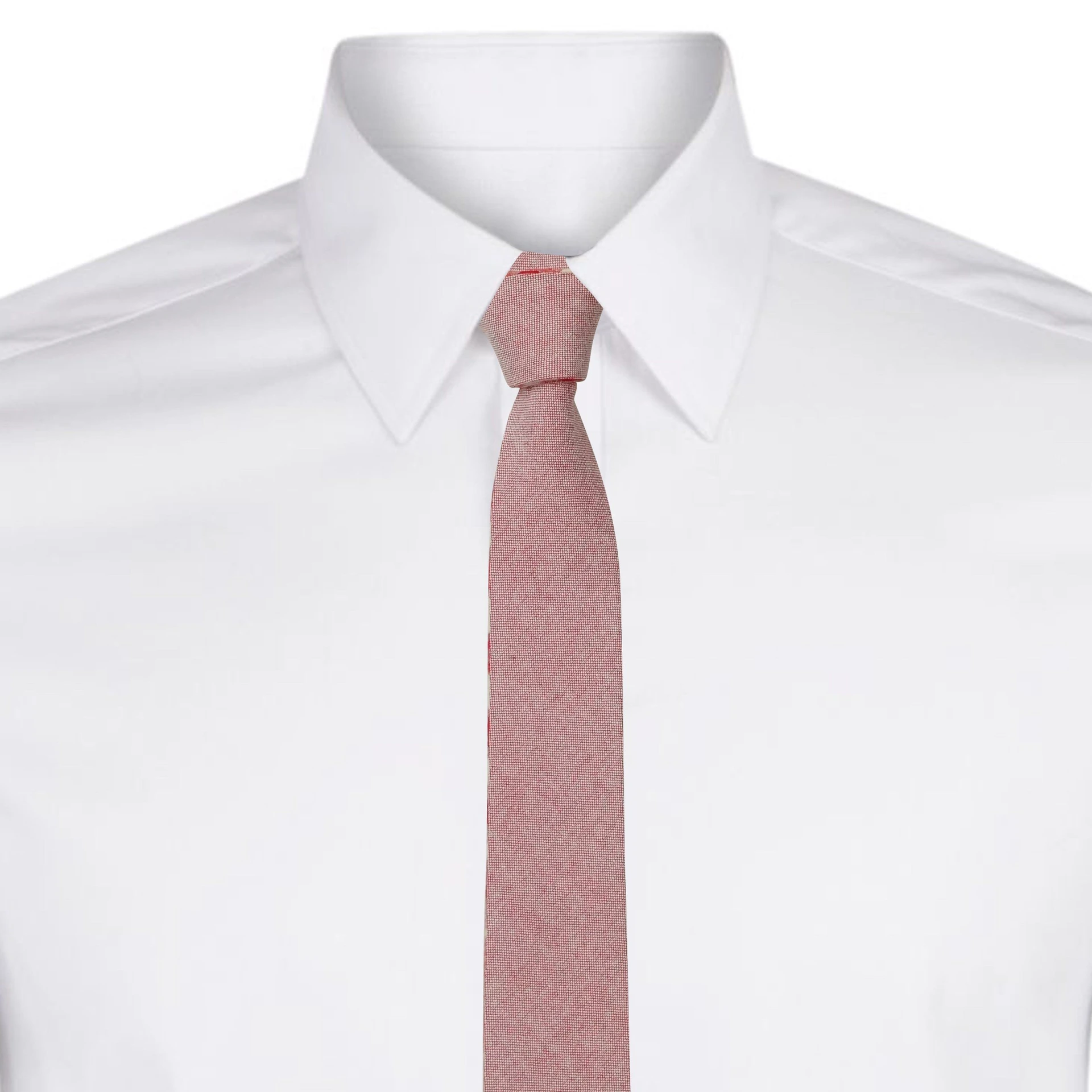Red Checks Cotton Necktie for Men