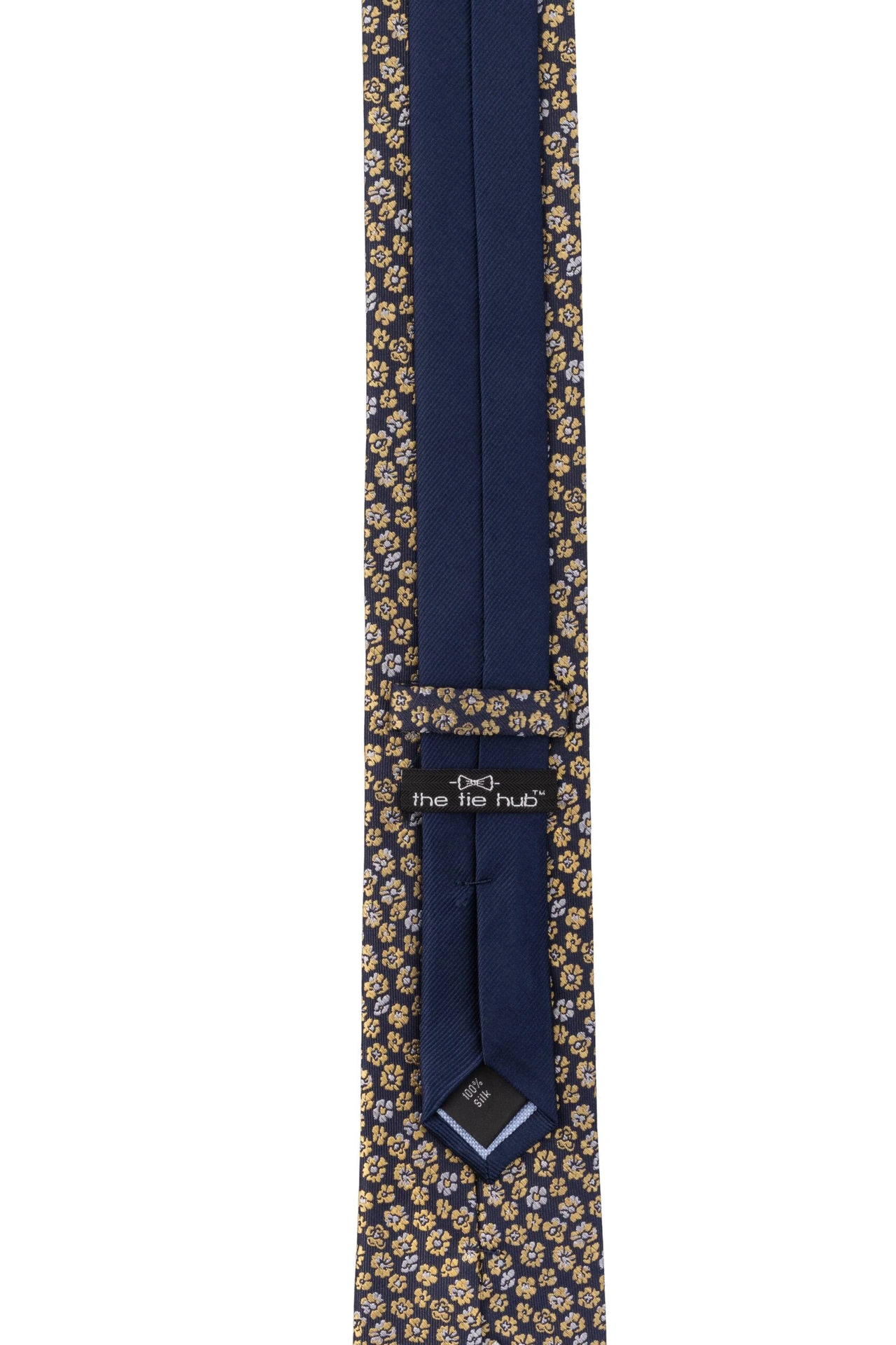 Yellow Floral Different Tail Silk Necktie for Men