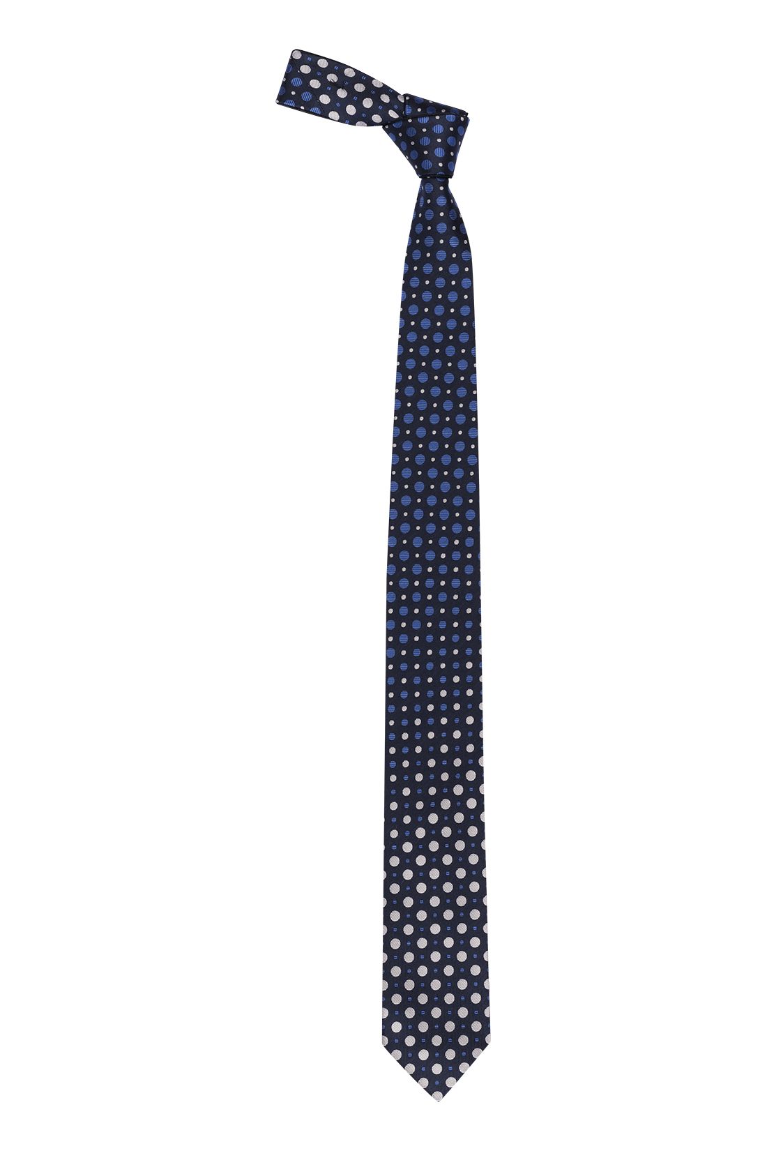 Blue Geometric Reversible Silk Necktie for Men