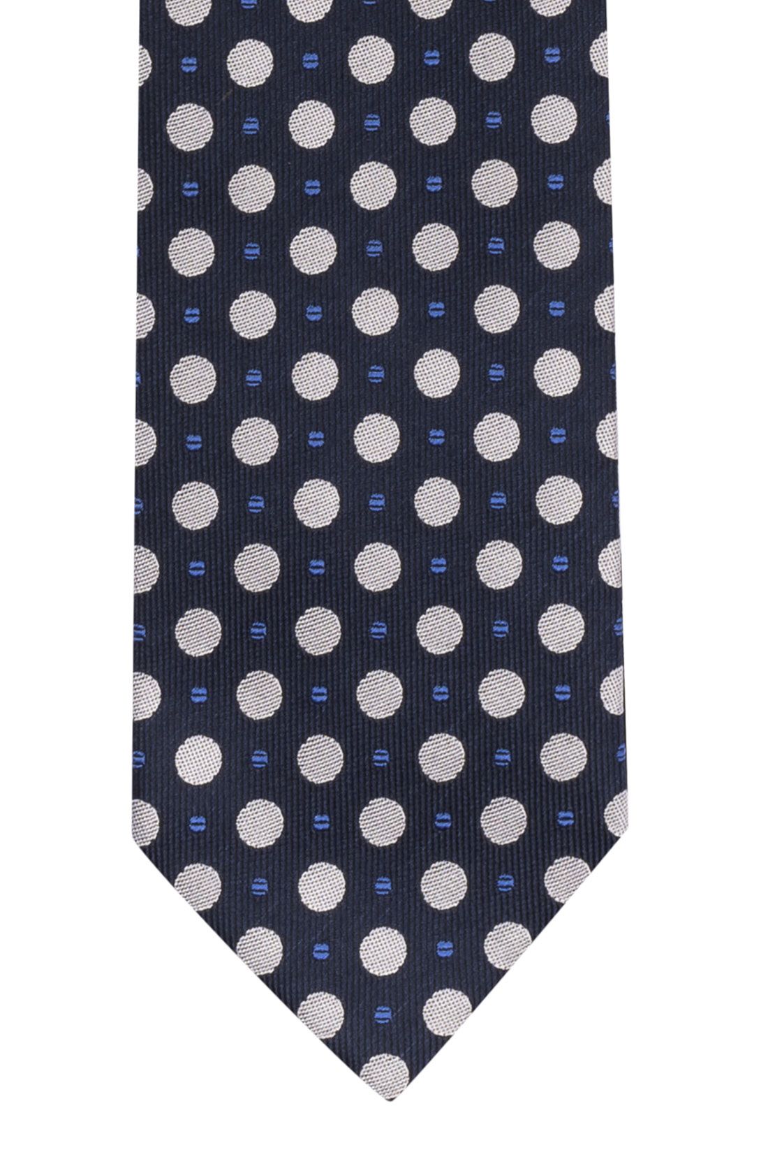 Blue Geometric Reversible Silk Necktie for Men