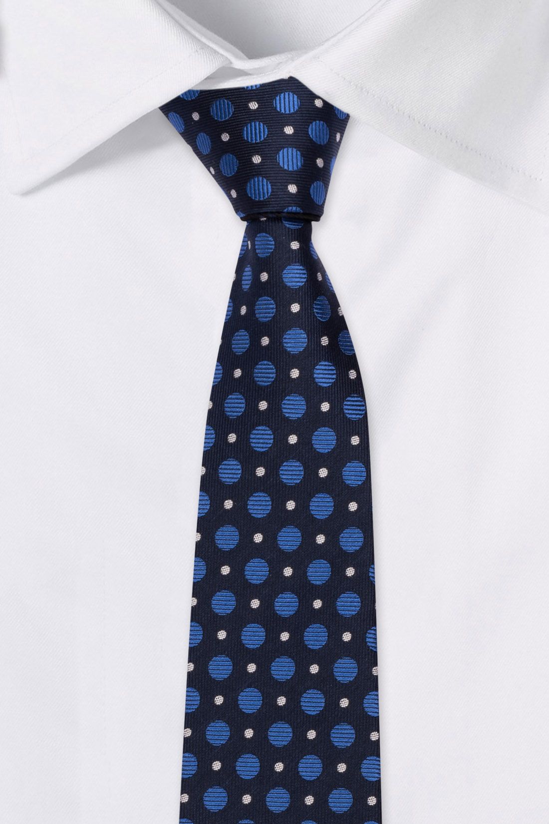 Blue Geometric Reversible Silk Necktie for Men