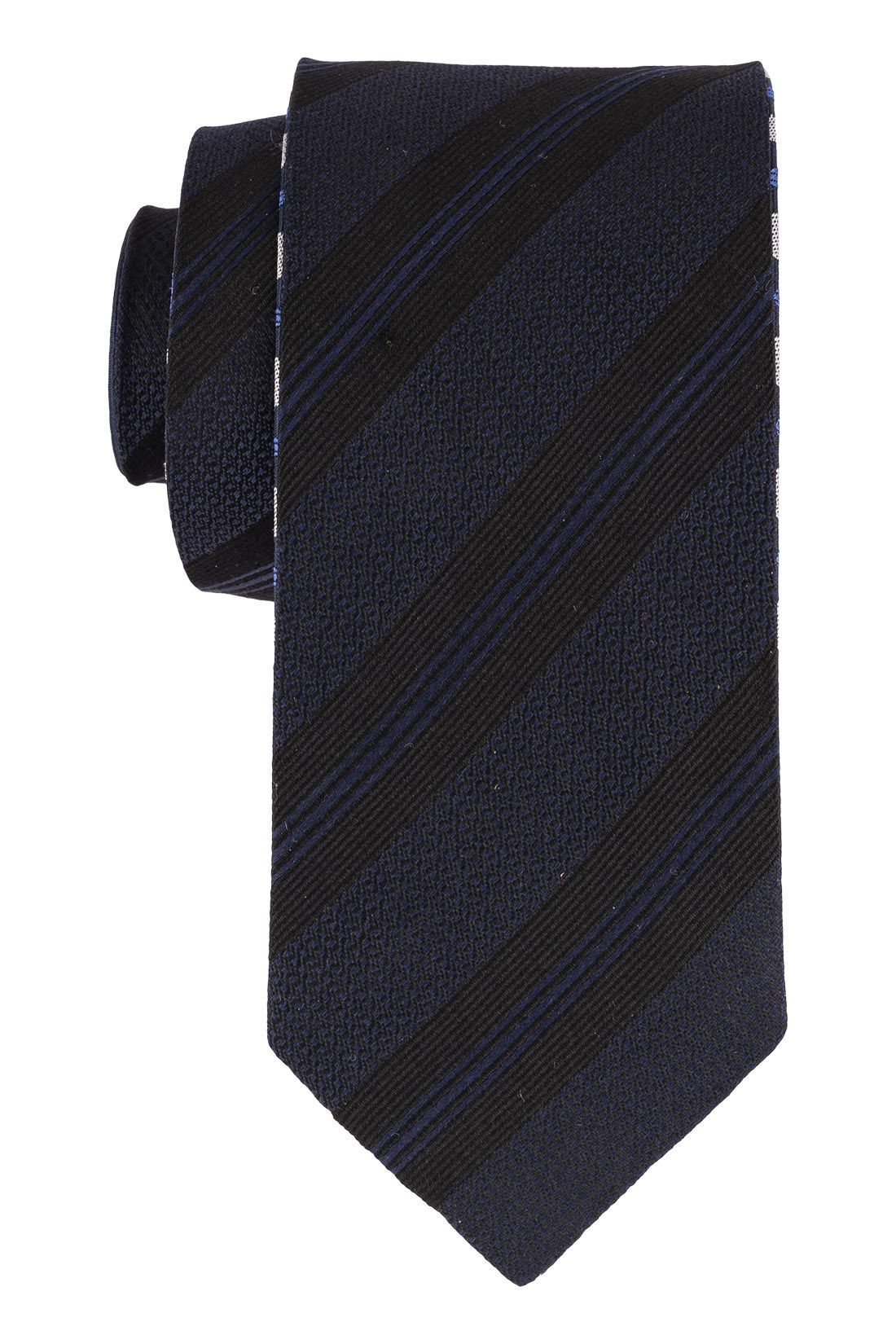 Blue Geometric Reversible Silk Necktie for Men