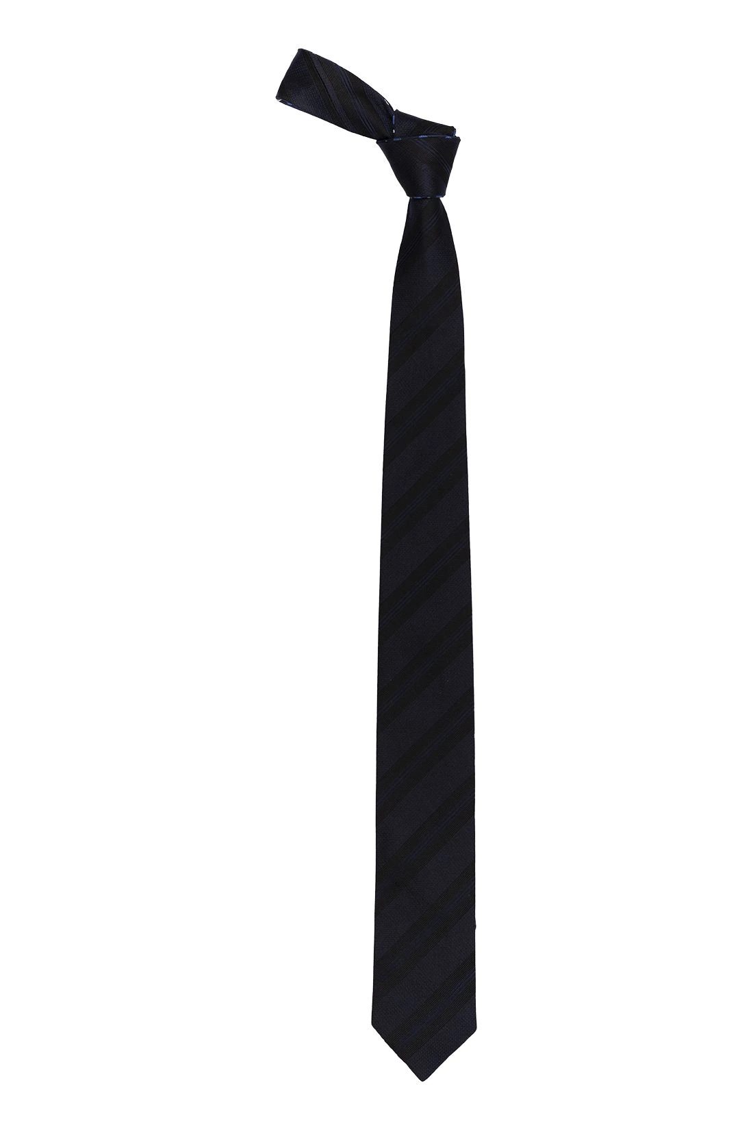 Blue Geometric Reversible Silk Necktie for Men