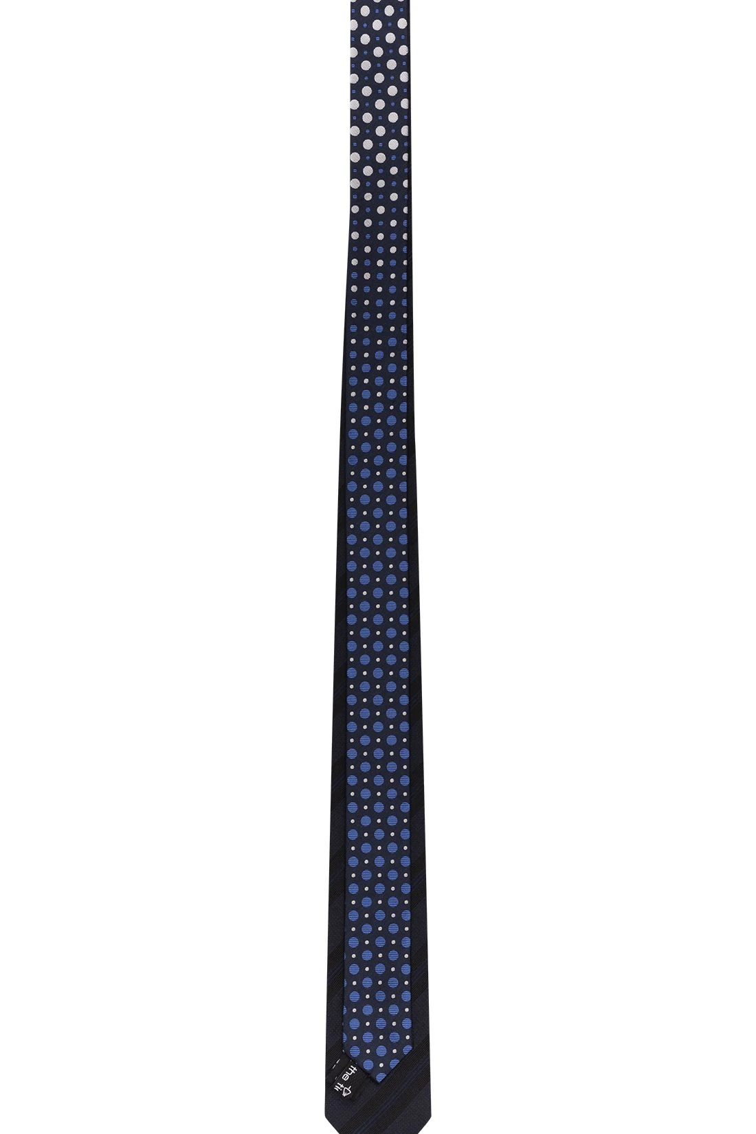 Blue Geometric Reversible Silk Necktie for Men