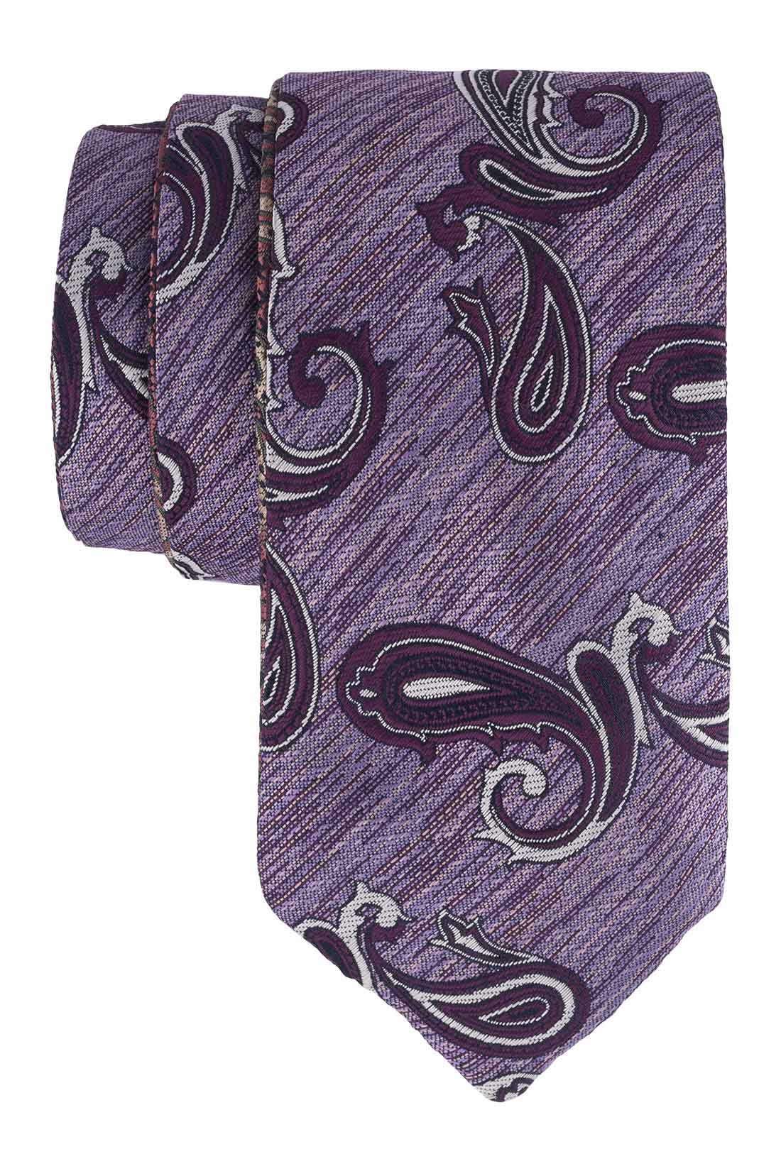 Purple Paisley Reversible Silk Necktie for Men
