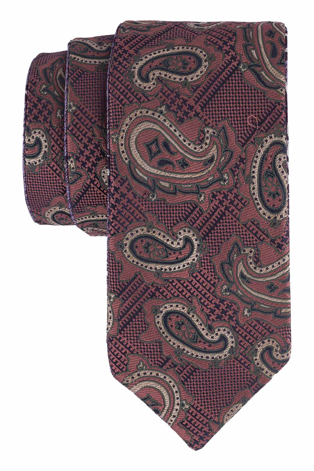 Purple Paisley Reversible Silk Necktie for Men