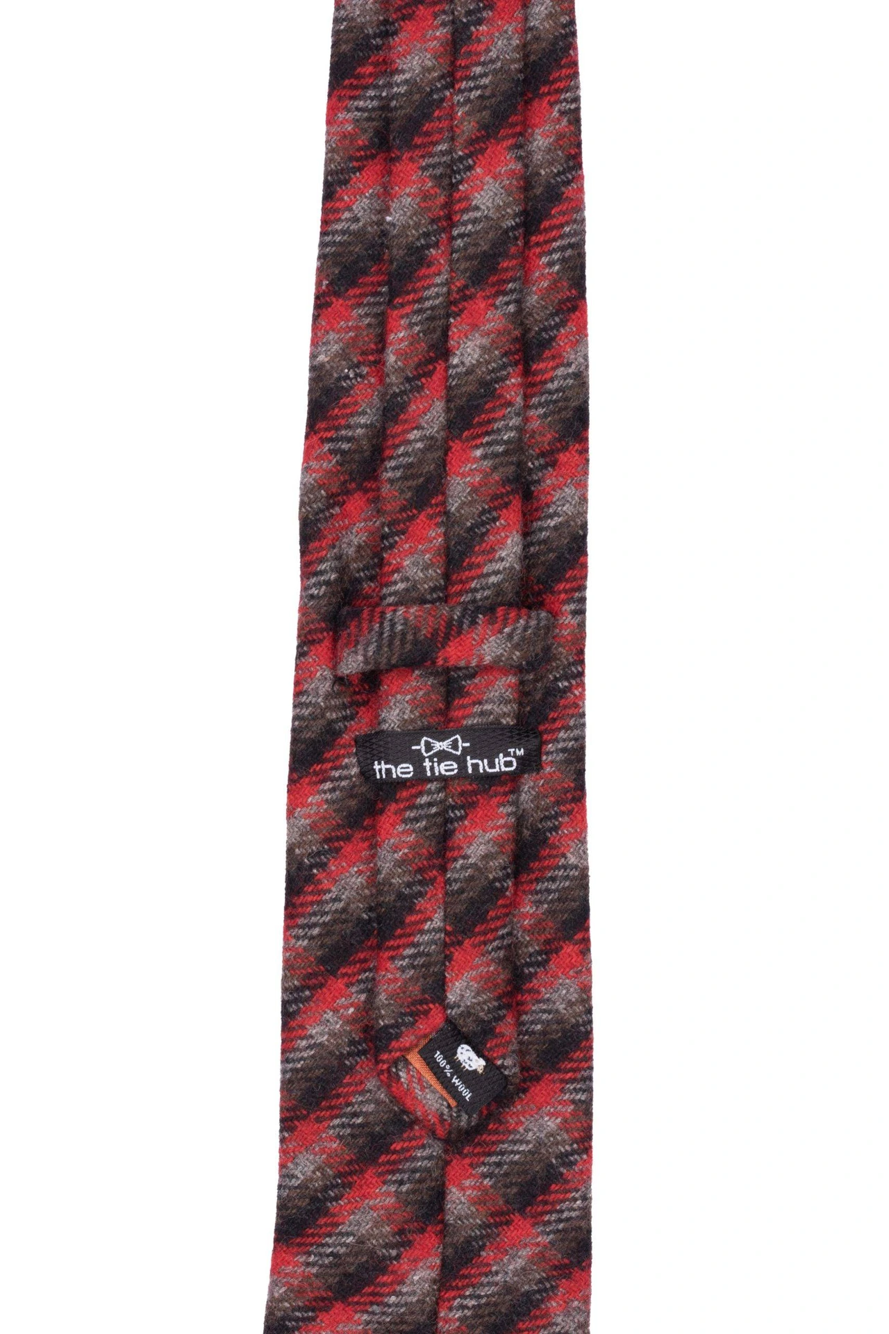 Red Checks Wool Necktie for Men
