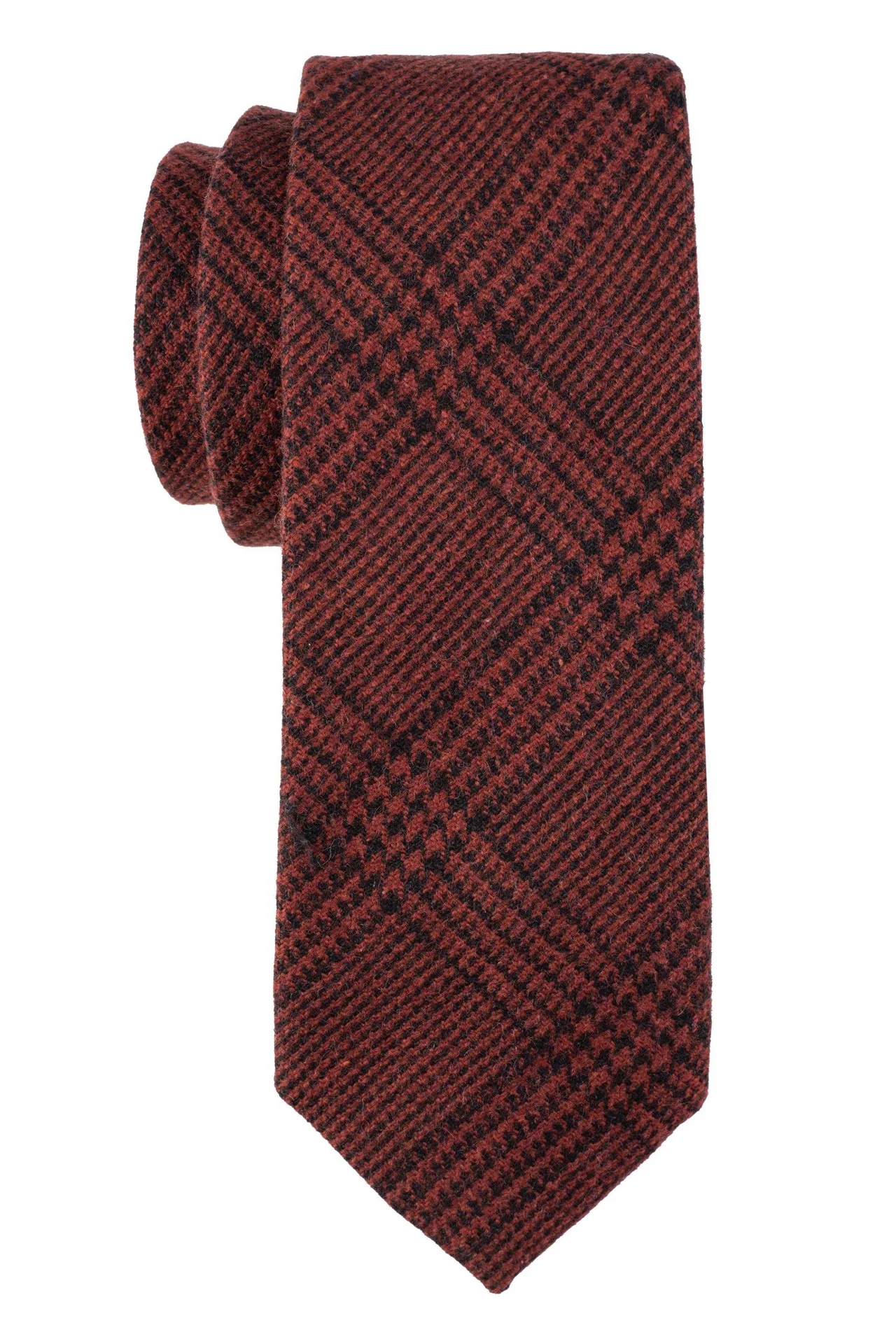Red Checks Wool Necktie for Men