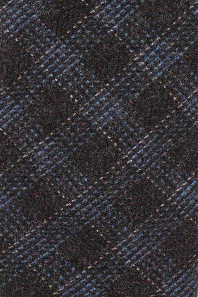 Black Checks Wool Necktie for Men