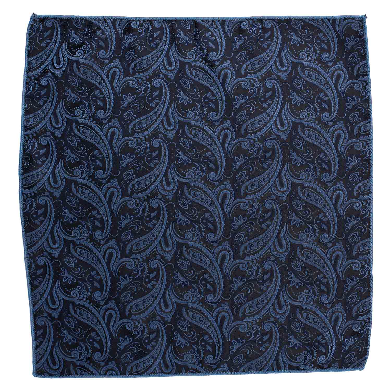 Paisley Navy Blue Microfiber Bow Tie and Pocket Square Gift Set for Men