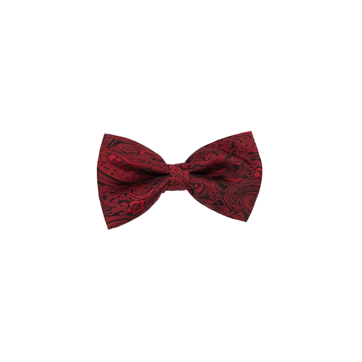 Paisley Maroon Microfiber Bow Tie and Pocket Square Gift Set for Men